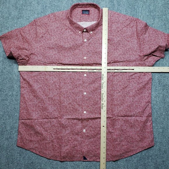 UNTUCKit Argadens Shirt Mens 3XL Red Short Sleeve Button Up Cotton Linen New - Picture 6 of 9